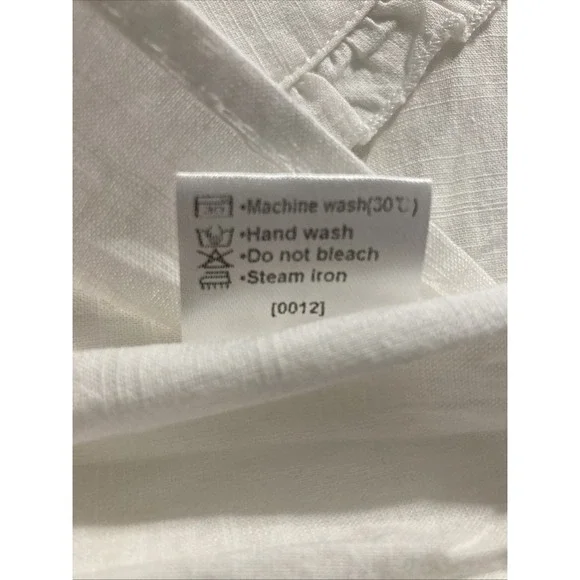 Zesica Women's White Tie Front Hidden Button Wide Collar Long Sleeve Top - SZ S - Picture 12 of 12